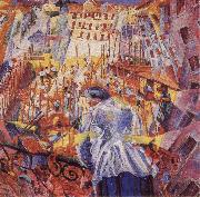 Umberto Boccioni The Noise of the Street Enters the House oil painting artist